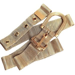 Vintage Silver toned mesh belt beautiful buckle EUC